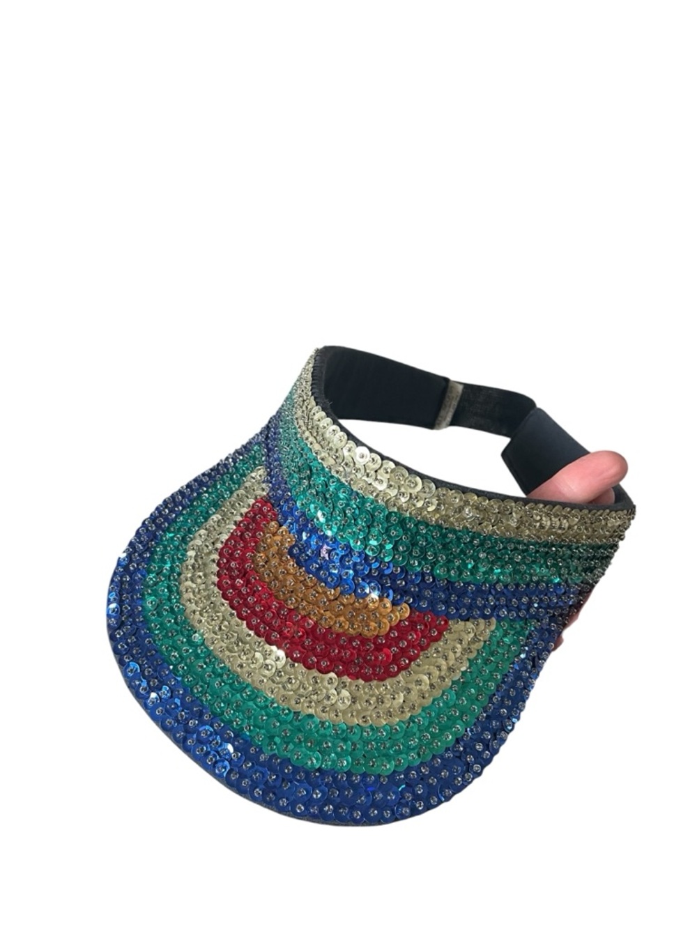 Sequined Rainbow Pride Visor